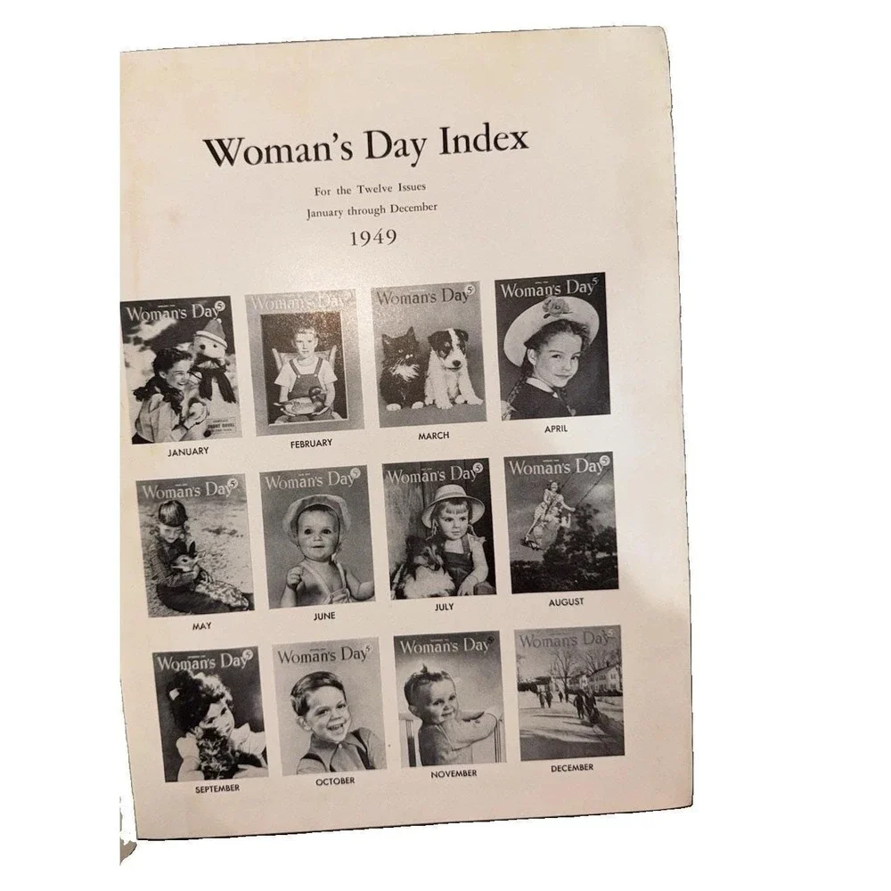 Woman's Day Magazine Complete Year 1949 (12 Issues) Bound by Publisher w/Index
